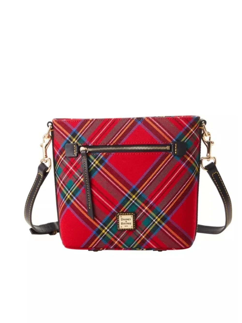 NWT Dooney & Bourke Tartan Small Zip Crossbody  Bag